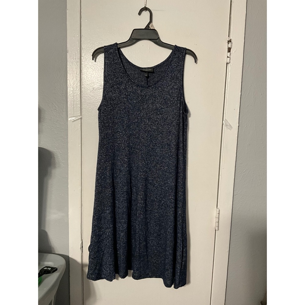 Lane Bryant Womens Blue Space Dye Knit Sleeveless Scoop Neck Swing Dress 14/16